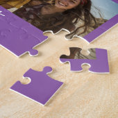 Moderne Minimal 5-Foto-Collage mit Text Puzzle (Seite)