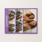 Moderne Minimal 5-Foto-Collage mit Text Puzzle (Horizontal)
