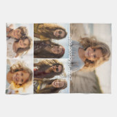 Moderne Minimal 5 FotoCollage mit Text Geschirrtuch (Horizontal)