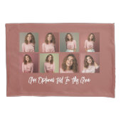 Moderne Minimal 8 Foto Grid Collage - Rose Kissenbezug (Vorderseite)