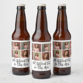 Moderne Minimal 8 Foto Grid Collage - White Bierflaschenetikett (Flaschen)