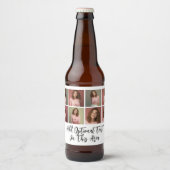 Moderne Minimal 8 Foto Grid Collage - White Bierflaschenetikett (Vorderseite)