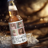 Moderne Minimal 8 Foto Grid Collage - White Bierflaschenetikett