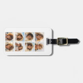 Moderne Minimal 8 Foto Grid Collage - White Gepäckanhänger (Vorderseite horizontal)