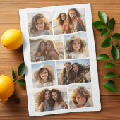 Moderne Minimal 8 Foto Grid Collage - White Geschirrtuch