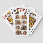 Moderne Minimal 8 Foto Grid Collage - White Spielkarten (Rückseite)