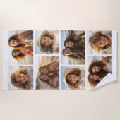 Moderne Minimal 8 Foto Grid Collage - White Strandtuch (Vorderseite)