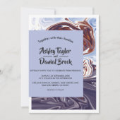 Moderne Minimal Abstrakt Art Navy Hochzeit Einladung (Vorderseite)