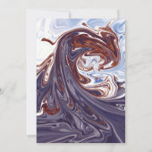 Moderne Minimal Abstrakt Art Navy Hochzeit Einladung (Rückseite)