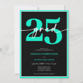 Moderne Minimal Aqua Script Graduation Party Einladung (Vorderseite)