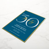 Moderne Minimal Aquamarin 30 Script Geburtstag Folieneinladung (Gedreht)