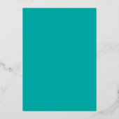 Moderne Minimal Aquamarine 50 Script Geburtstag Folieneinladung (Rückseite)