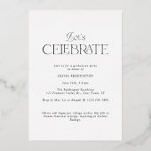 Moderne Minimal Arch Foto Graduation Party Folieneinladung (Rückseite)