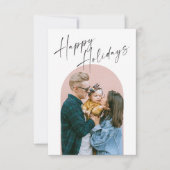 Moderne Minimal Arch Happy Holidays Fotokarte Dankeskarte (Vorderseite)