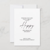 Moderne Minimal Arch Happy Holidays Fotokarte Dankeskarte (Rückseite)