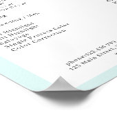 Moderne Minimal Arch Light Blue Salon Preisliste Poster (Ecke)