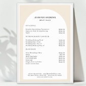 Moderne Minimal Arch Salon Preisliste Poster