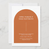 Moderne Minimal Arch Shape Typografie Burnt Orange Einladung (Vorderseite)