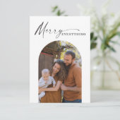 Moderne Minimal Arch Weihnachtskarte Dankeskarte (Stehend Vorderseite)