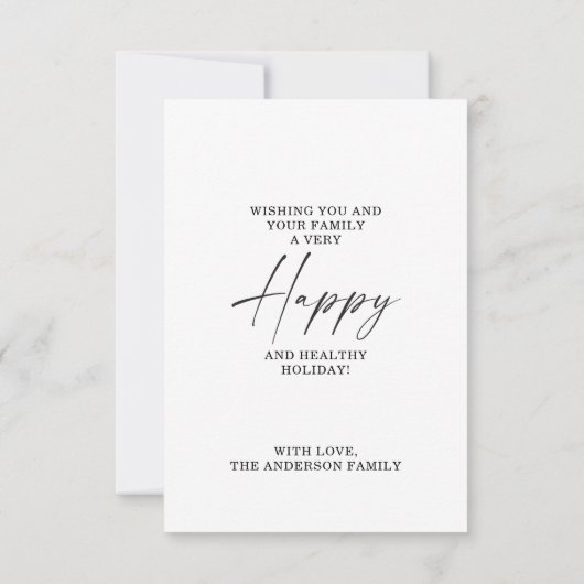 Moderne Minimal Arch Weihnachtskarte Dankeskarte (Rückseite)