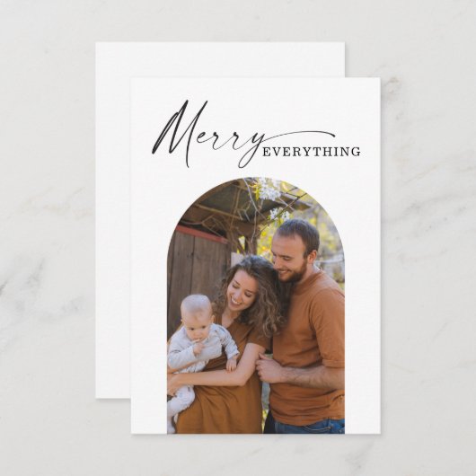 Moderne Minimal Arch Weihnachtskarte Dankeskarte (Vorne/Hinten)