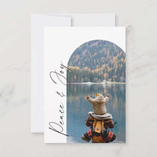 Moderne Minimal Arch Weihnachtskarte für Fotos Dankeskarte (Vorderseite)