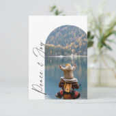 Moderne Minimal Arch Weihnachtskarte für Fotos Dankeskarte (Stehend Vorderseite)