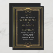 Moderne Minimal Art Déco Hochzeit Einladung (Vorne/Hinten)