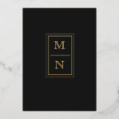 Moderne Minimal Art Déco Hochzeit Einladung (Rückseite)