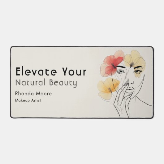 Moderne Minimal Art Line Blume Beauty Logo Schreibtischunterlage (Vorderseite)