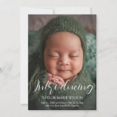 Moderne Minimal Baby Foto Geburtsankündigung Ankündigung (Vorderseite)