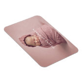 Moderne Minimal Baby Foto Geburtsankündigung Magnet (Rechte Seite)