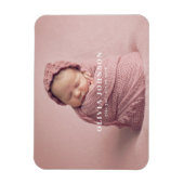Moderne Minimal Baby Foto Geburtsankündigung Magnet (Vertikal)