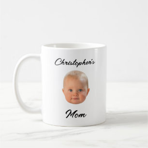 Moderne Minimal Baby-Gesicht Schwarze Schrift Gesc Kaffeetasse