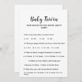 Moderne Minimal Baby Trivia Baby Duschkarte Einladung (Vorne/Hinten)