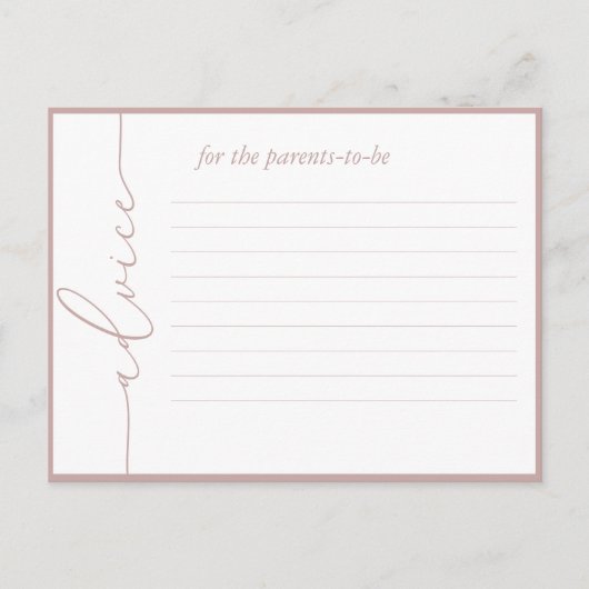 Moderne Minimal Babyduschberatungskarte Hinweiskarte (Vorderseite)