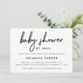 Moderne Minimal Babydusche per Mail | Blau Einladung (Stehend Vorderseite)