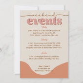 Moderne Minimal Bachelorette Wochenende Einladung (Rückseite)