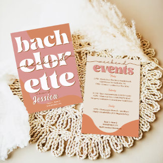 Moderne Minimal Bachelorette Wochenende Einladung