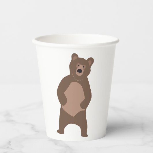 Moderne Minimal Bear Baby Dusche Geburtstag Pappbecher (Vorderseite)