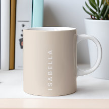 Moderne Minimal Beige Personalisierter Name