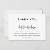 Moderne Minimal Beileid Beerdigung Vielen Dank (Vorderseite)