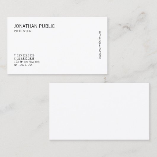 Moderne Minimal Beruflich Elegant Einfach Visitenkarte (Vorne/Hinten)