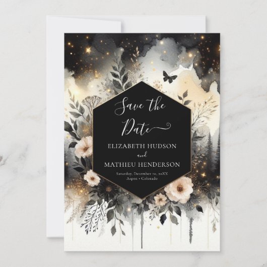Moderne Minimal bezaubernde Waldhochzeit Save The Date (Vorderseite)