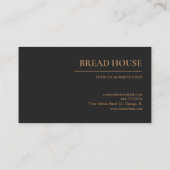 Moderne Minimal Black Bread Bakery Business Card Visitenkarte (Rückseite)