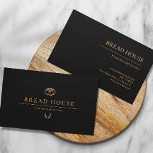 Moderne Minimal Black Bread Bakery Business Card