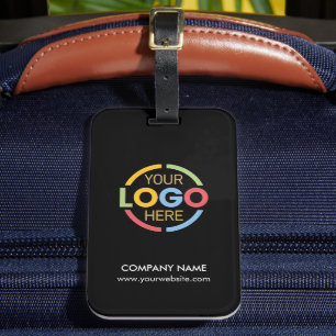 Moderne Minimal Black Business Logos Mitarbeiter R Gepäckanhänger