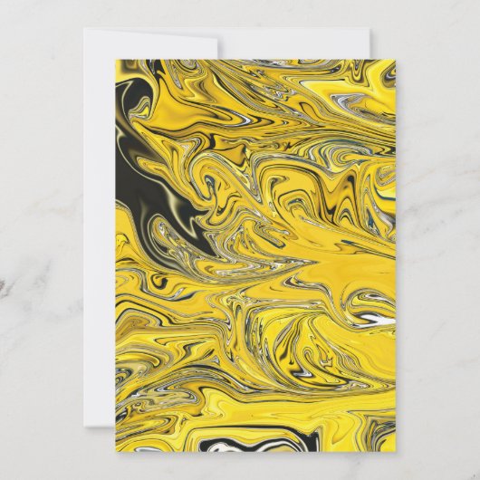 Moderne Minimal Black Gold Abstrakt Paint Wedding Save The Date (Rückseite)