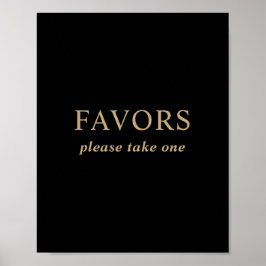 Moderne Minimal Black Gold Gastgeschenke Hochzeite Poster