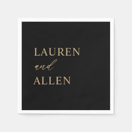 Moderne Minimal Black Gold Hochzeit Napkins Serviette